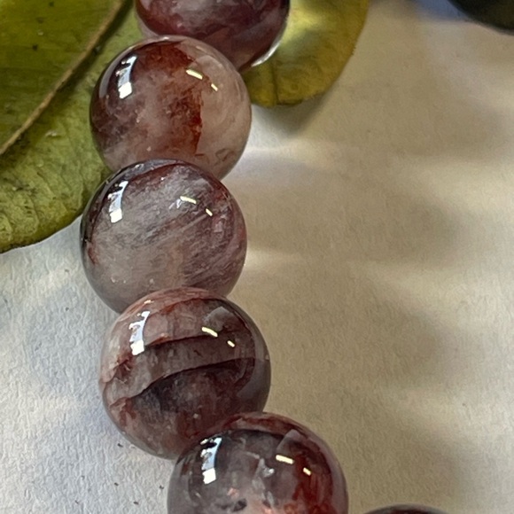 Natural Fire Quartz Bracelet 9mm Crystal Gemstone Stretchy Bracelet - Picture 5 of 5